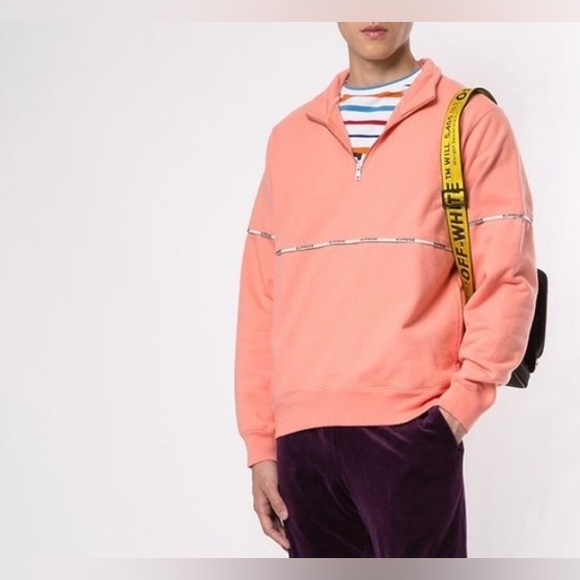 Supreme Logo Piping Quarter Zip Sweatshirt - Picture 3 of 14